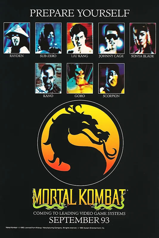 

Q0025 Posters and Prints Mortal Kombat 1993 Prepare Yourself Ad Art Poster Canvas Painting Home Decor