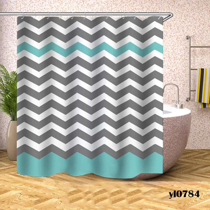 

Waterproof Geometric Stripe Shower Curtain Bath Curtains For Bathroom Bathtub Large Wide Bathing Cover rideau de douche