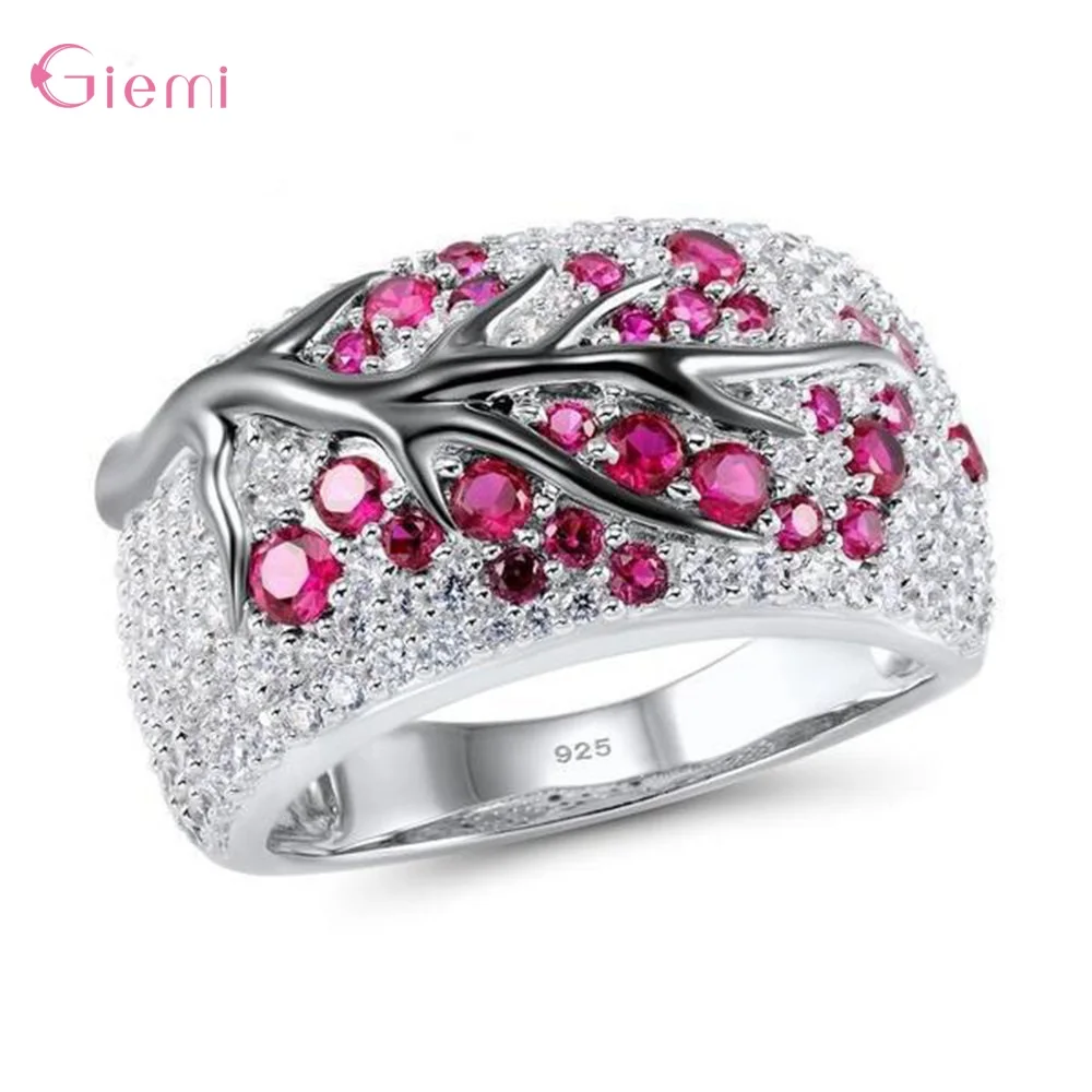 

Fashion Silver 925 Silver Tree Branch Rings For Women Unique Punk Branch Creative Full Zircon Rhinestone Wedding Rings Jewelry