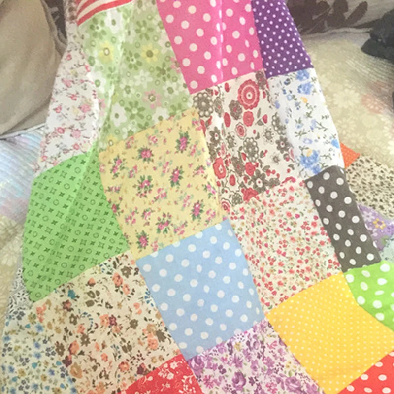 50pcs 10*10cm Squares Pre Cut Cotton Sewing Fabric Tilda Quilt Fabric Quarters DIY Patchwork Handmade Needlework Polka Dot