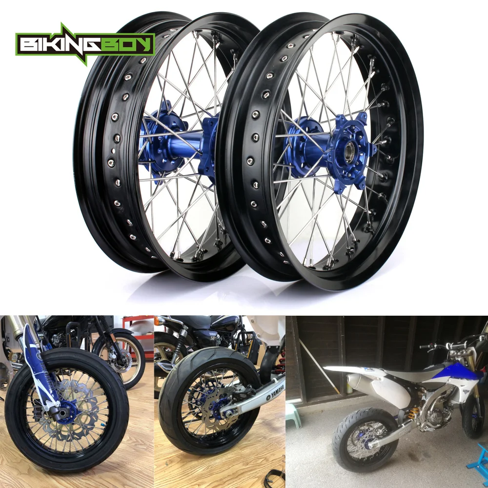 BIKINGBOY 1" x3.5 17" x4.5 супермото для YAMAHA YZ250F YZ450F YZ 250 450 F спереди и сзади колесные диски концентраторы