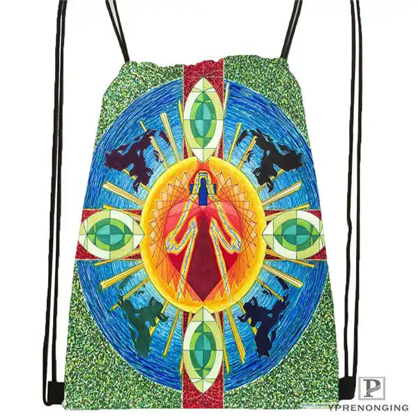 Custom mandala El Laberinto de Rosa Drawstring Backpack Bag Cute Daypack Kids Satchel Black Back 31x40cm