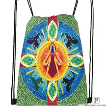 Custom mandala El Laberinto de Rosa Drawstring Backpack Bag Cute Daypack Kids Satchel Black Back 31x40cm