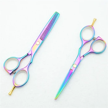 

5.5 inch 16cm Customized Logo JP 440C Purple Professional Human Hair Scissors Hairdressing Cutting Shears Thinning Scissors