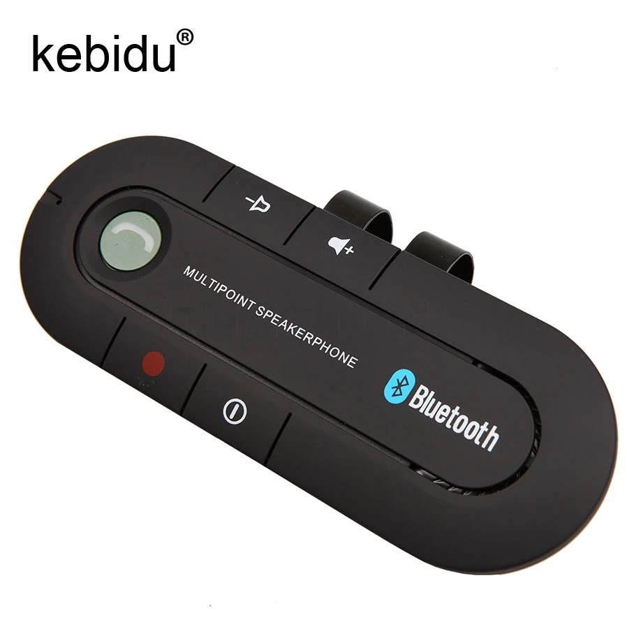 

Kebidu Bluetooth 4.1 Slim Magnetic Handsfree Car Kit Speaker Phone FM Transmitter MP3 music Player Visor Clip Wireless