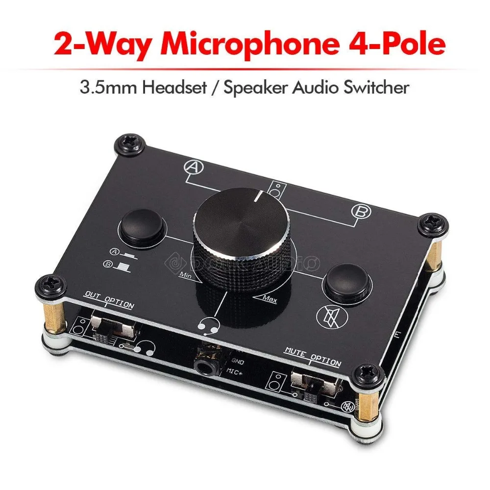 MC1024 2Way Microphone Headset/Speaker MIC Audio Switch Hub Switcher 3