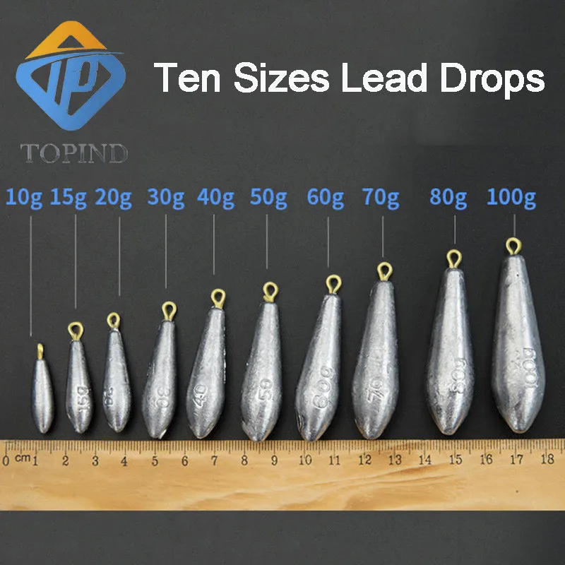 15PCS Lead fishing Drop Shot Fishing Weight Sinkers MULTIPLE SIZES