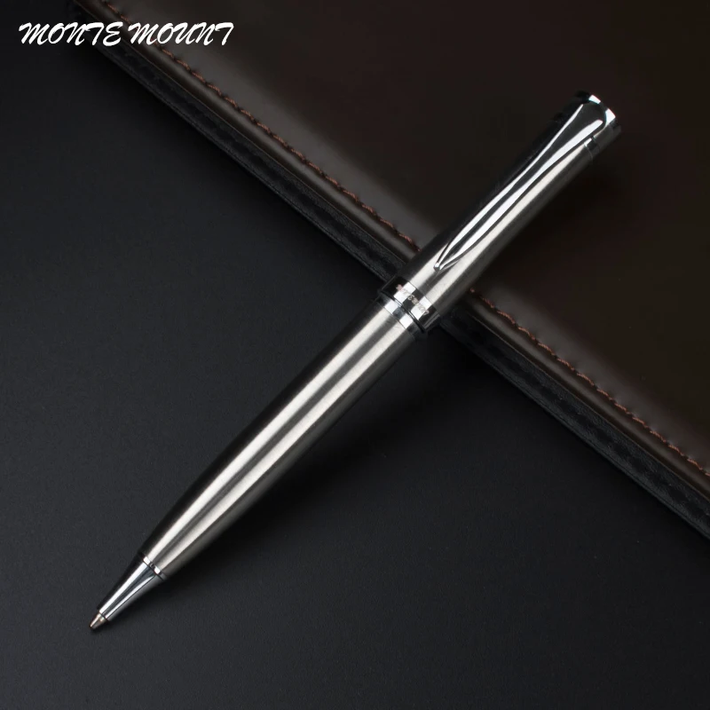 monte mount luxury Writing pen Silver Business Metal Roller ball Pen 0.5 mm Nib novelty ballpoint pens office School Supplies