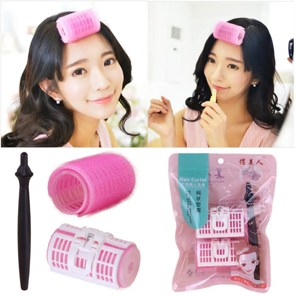 

Adhesive Curly Hair Curler Plastic Curling Tool Curling Clamp 3 Size Optional With Handle 2pcs/pack
