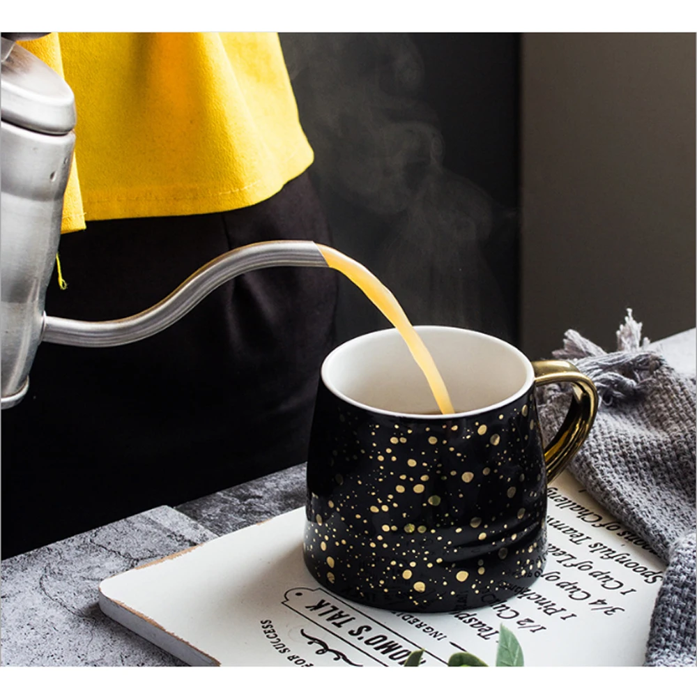 Керамическая кофейная кружка, чашка для молока, посуда для напитков, звездное небо, узор, чашка, простые и креативные кружки, роскошная чашка, рождественские подарки