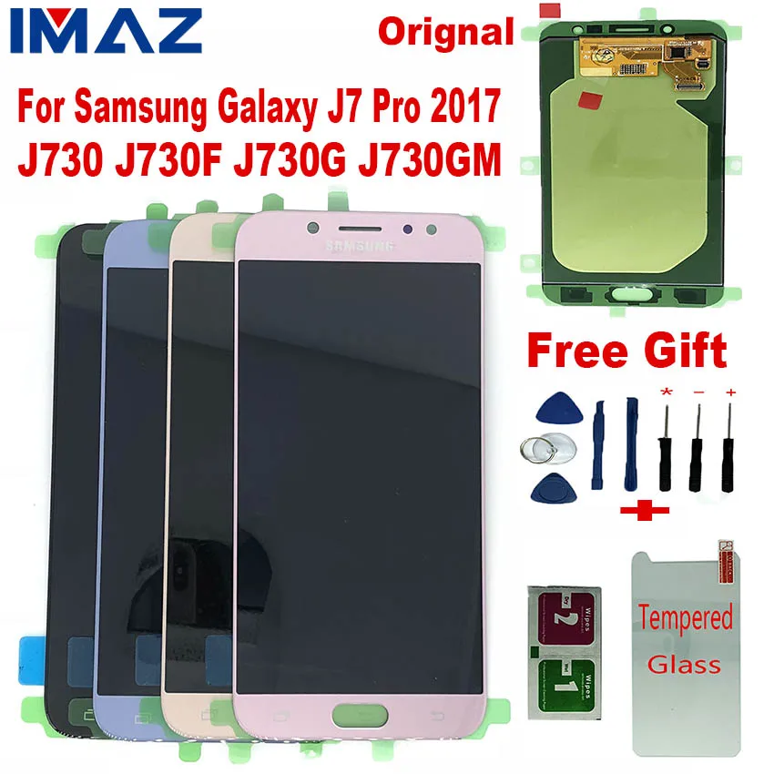 IMAZ 100% оригинальный 5 &quotсупер AMOLED для Samsung Galaxy J7 Pro 2017 J730 J730F J730G ЖК-дисплей сенсорный