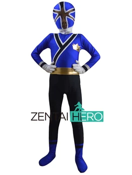 

Free Shipping DHL NEW Children's Halloween Costume Blue 2011 SAMURAI Costume Cosplay Kids Superhero Costume XWHK04