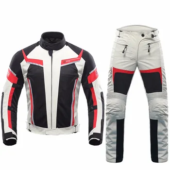 

DUHAN Men Motorcycle Racing Suit Summer Jacket and Pants Mesh Motocross Gear Riding Clothes new male with CE approve protectors