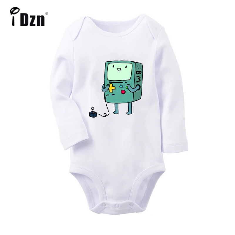 Funny Adventure Time Beemo BMO Cosplay Legend of Zelda Art Design Newborn Baby Bodysuit Toddler Onsies Jumpsuit Cotton Clothes