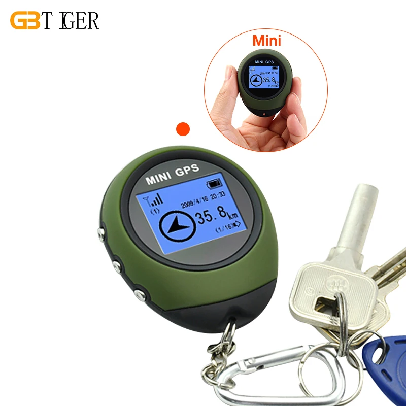 DC 5V USB Handheld Keychain Watch shaped GPS Tracker Back lit Display