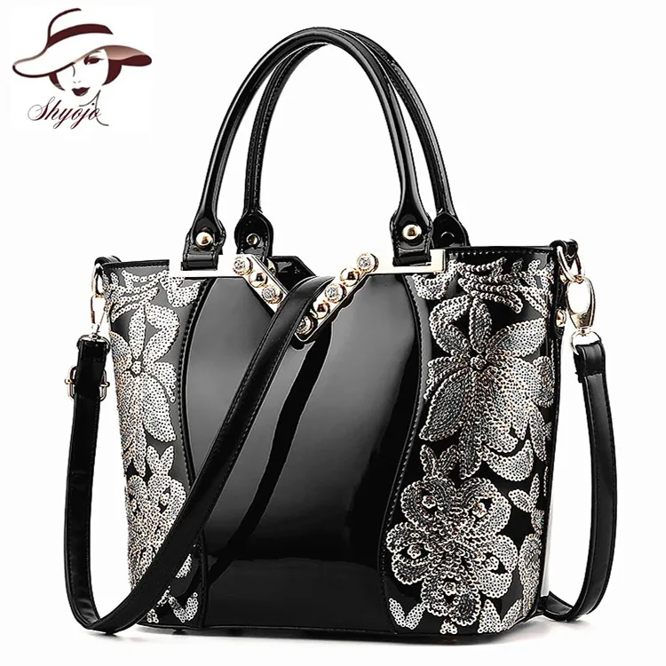 Goedkoop 2018 Fashion Europese en Amerikaanse Vrouwen Lederen Messenger Bloemen Borduurwerk Hoge Kwaliteit Kantoor Dames Schouder Crossbody Tote