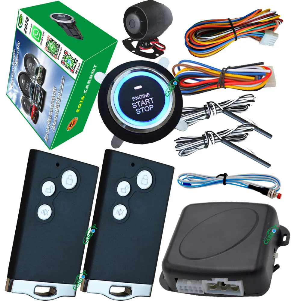 passive car alarm system with card smart key and engine start stop