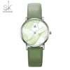 Shengke Fashion New Women Watch Clock ladies Green Dial Wristwatch Quartz Japanese Movement Gift Simple Design 3 bar waterproof 2