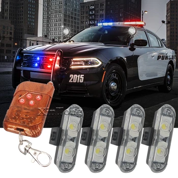 

Hot sale 4X2 Ambulance Police light 2LED Wireless Remote DC 12V led Warning light Car Truck Light Flashing Firemen Lights