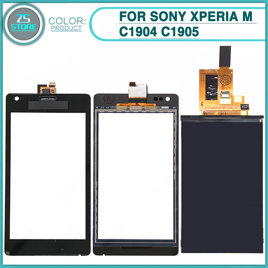

New C1905 LCD Touch Screen 4.0'' For Sony Xperia M C1904 C1905 LCD Display Touch Panel Digitizer Sensor Glass Lens