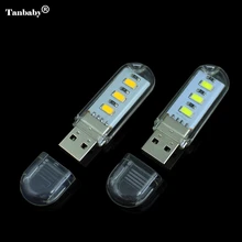 5Pcs New Mini 3 LEDs 5730 SMD LED USB lamp Book lights Camping Bulb Nightlight For PC Laptops Notebook Reading Night light