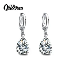 Fashion Silver Plated Crystals Zircon CZ Drop Dangle Earrings for Women Fashion Luxury Long Dangle Earrings Jewelry E448