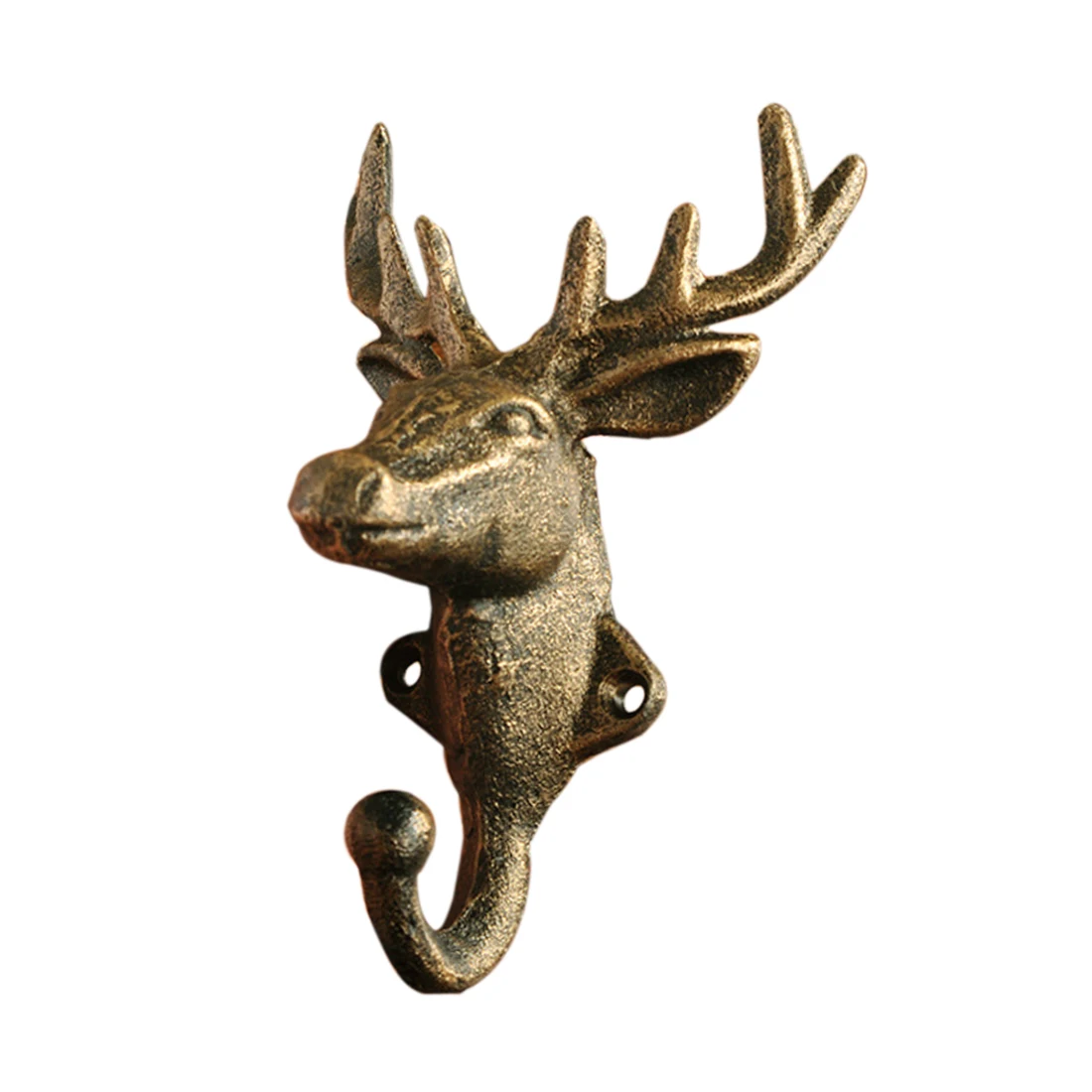 

Vintage Fawn Head Iron Hook Wrought Art Wall Coat Hat Bag Hanger For Home Decor Clothing Racks Hook Coat Hanger Sticky Holder
