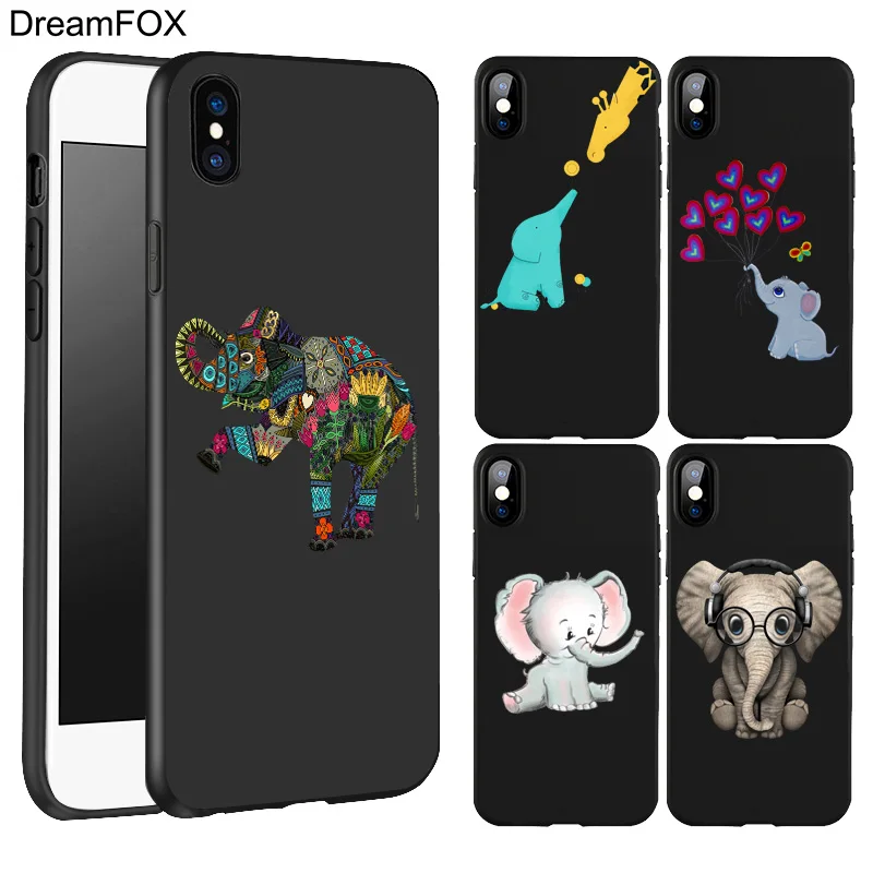 DREAMFOX K326 Nauty Elephant Black Soft TPU Silicone Case Cover For Apple iPhone XR XS Max X 8 7 6 6S Plus 5 5S 5G SE |