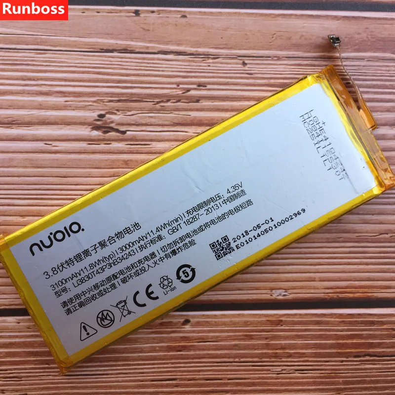 

100% New High Quality LI3830T43P3HB34243 3100mAh Li-Ion Battery for ZTE Nubia Z7 MAX NX505J Batterie Batterij Bateria