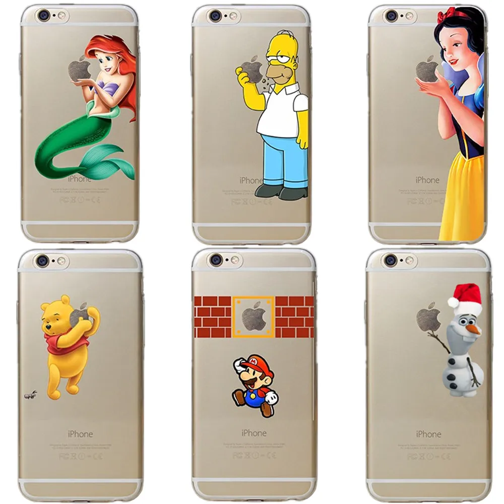 Cartoon Snowman Marios Spongebob Clear Soft Phone Case For