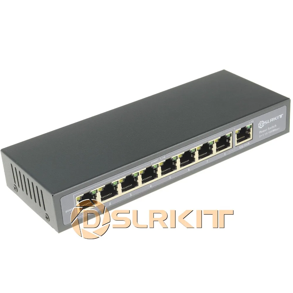 DSLRKIT 12 в 102 Вт 9 портов 8 PoE инжектор питания через Ethernet коммутатор 4,5+/7,8