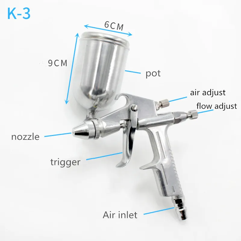 125 мл распылитель для распылителя, Аэрограф, инструмент для рисования, гравитационная подача, Аэрограф, пистолет, пенуматическая мебель для окрашивания автомобилей
