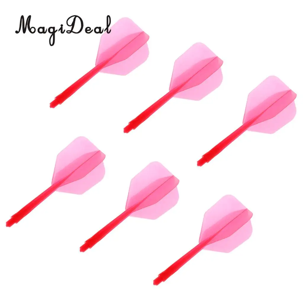 MagiDeal High Quality 12x Transparent 2BA Thread Dart Shafts & Dart Flights Connection Red & Blue