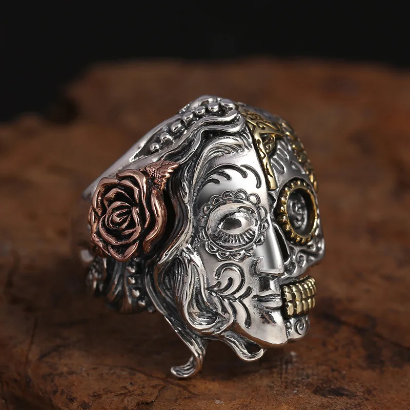 

New 925 Sterling Silver Punk hot popular Rings For Man Hip pop/Rock