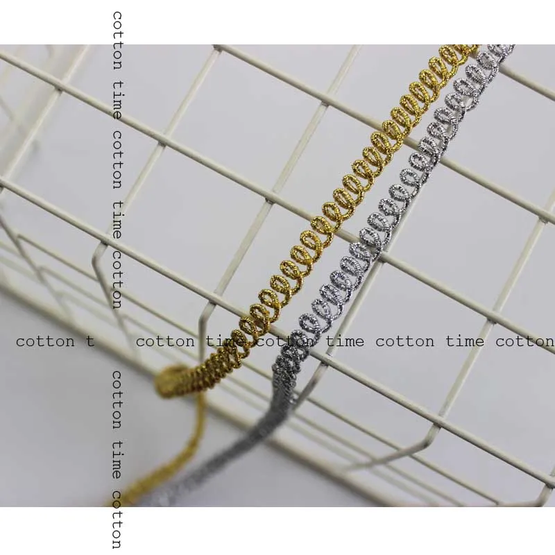 3 ярда 0,7 см Мини плетеная отделка жаккардовое металлическое кружево Золотое плетение отделка Швейные аксессуары для одежды DIY отделка