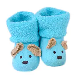 Унисекс для новорожденных Для маленьких мальчиков Обувь для девочек младенческой милый медведь кроватки теплые сапожки малыша Носки для
