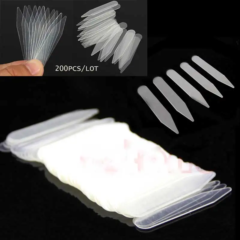 

Hot Sale 200pcs Clear Plastic Collar Stays Bone For Women Men Formal Dress Shirt