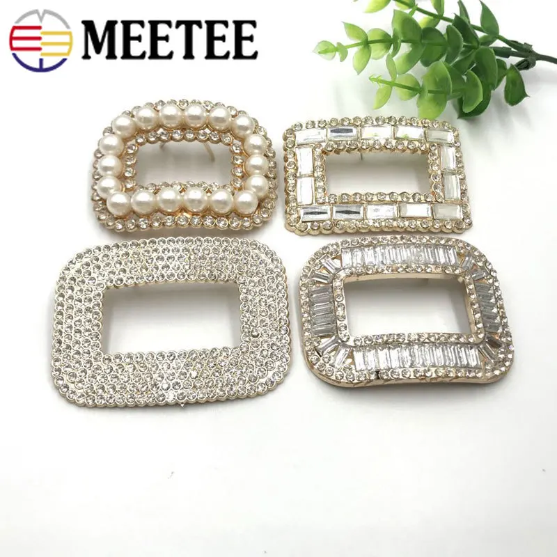 Meetee 1 пара (2 шт.) металлические кристаллы декоративные туфли пряжки стразы