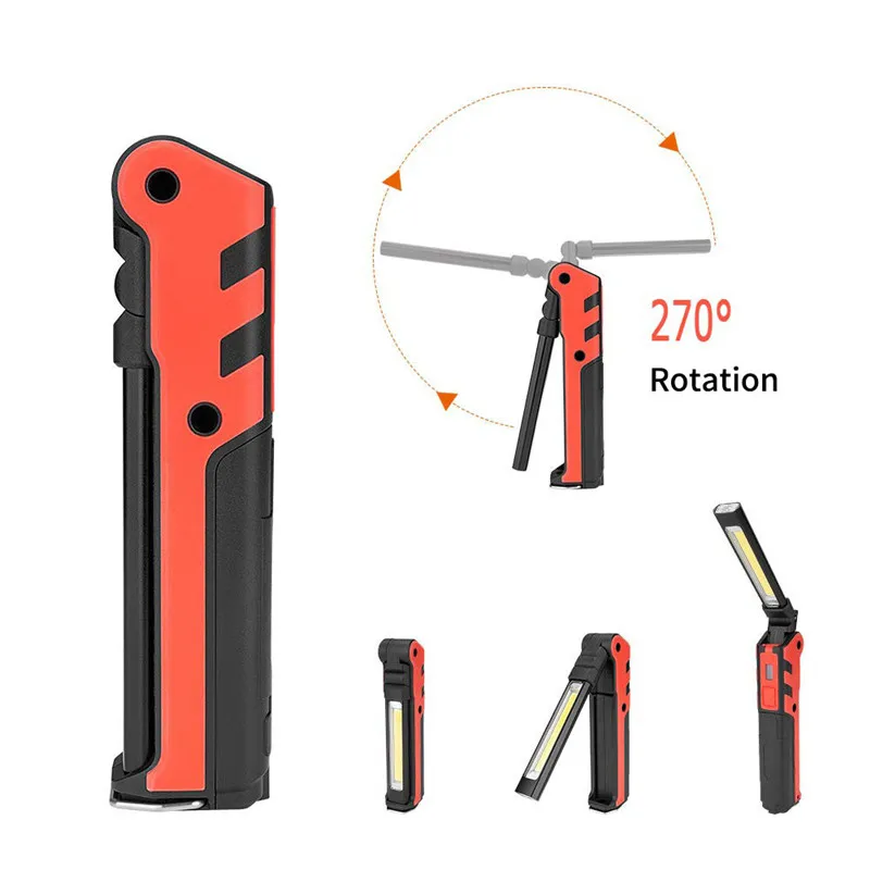 2000mAh COB Foldable Work Light Rechargeable led focus Rechargeable Portable Spotlight with 270° Rotation USB Lamp Searchlight (7)