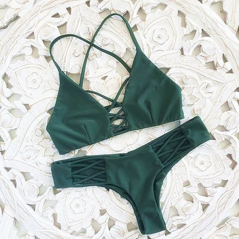 Набор Пуш-ап бикини 2018 Мягкий купальник Бразильское с принтом летняя пляжная