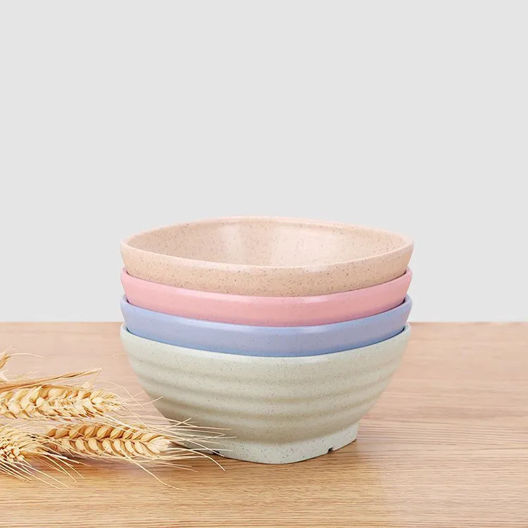 Bowl Wheat straw Creative square for children soup bowl font b salad b font dessert seasoning