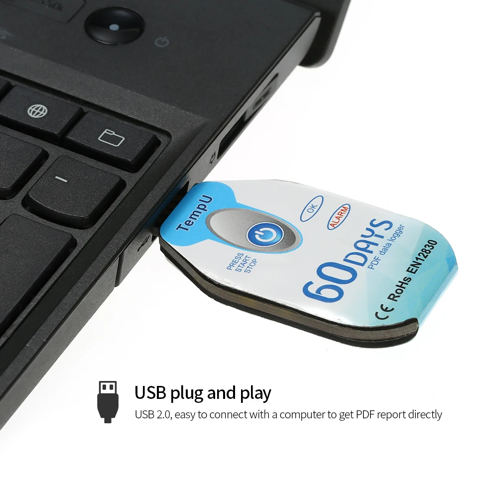 Водонепроницаемый USB датчик температуры регистратор данных 60 дней холодной цепи термометр рекордер для биологических/медицинских