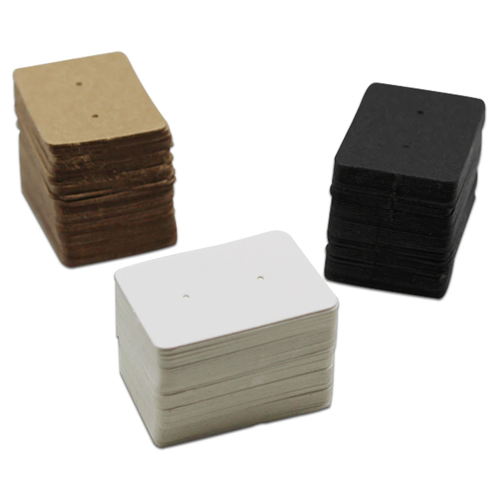 

100Pcs/Lot 2.5X3.5cm Kraft Paper Earring Cardboard Hang Tags Party Jewelry Display Blank Card Earring Price Packaging Label Tag
