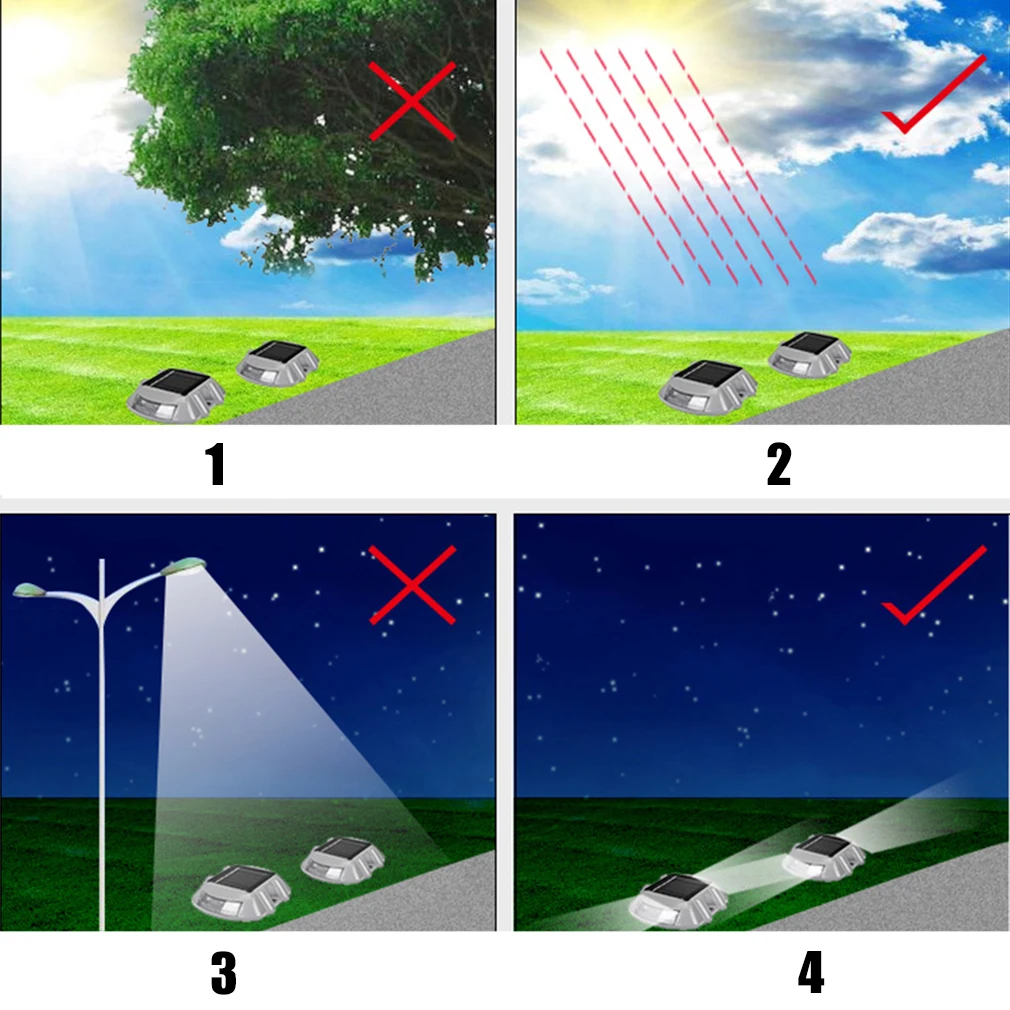 

Outdoor Waterproof 8pcs Pack Solar 6 LED Pathway Driveway Lights Security Lamp Dock Path Step Road Safety Marker