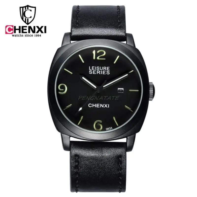 

CHENXI Men Sports Watches Top Brand Man Leather Quartz Watch High Quality Big Face Fashion Male Gift Gold Wristwatches NATATE