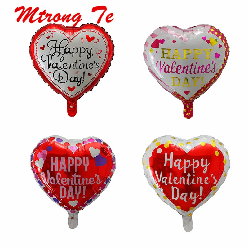 

10pcs 18inch Heart Shaped Foil Helium Balloons Inflatable Air Globos Happy Valentine's Day Party Decorations 45*45cm Ballon Ball