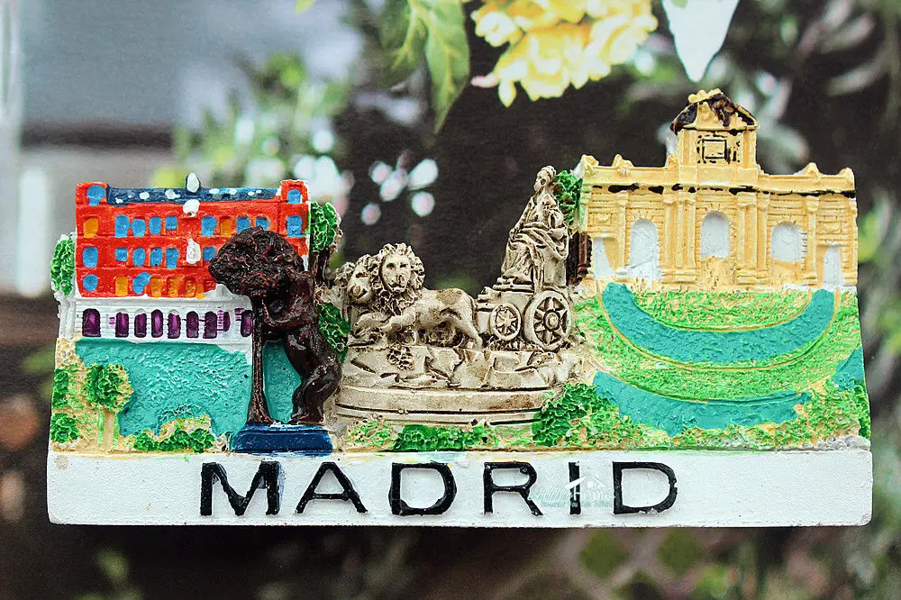 Spain Madrid Tourist Travel Souvenir 3D Resin Decorative Fridge