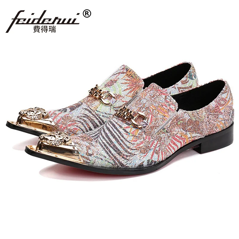 

Plus Size 2017 Formal Pointed Toe Man Bridal Prom Loafers Genuine Leather Height Increasing Shoes Wedding Party Men's Flats NH23