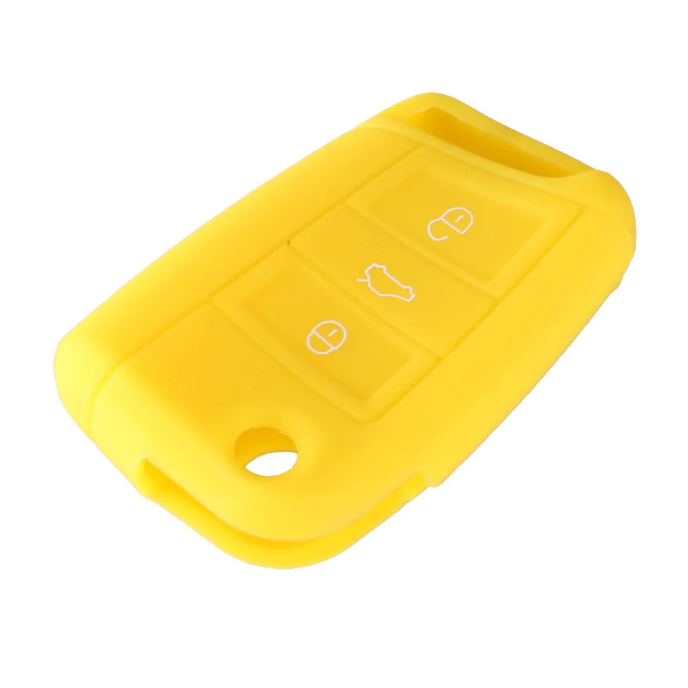 DANDKEY 3 кнопки силиконовый чехол для ключей от машины VW Polo Golf 7 Tiguan Skoda Octavia Kodiaq Karoq SEAT