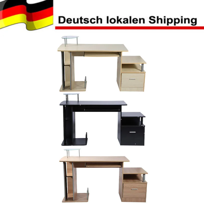 Modern Home Office Wood Computer Workstation Writing Desk